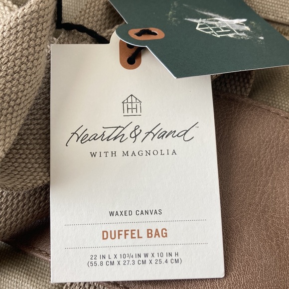 HEARTH & HAND Magnolia Canvas Travel Duffel Bag Khaki - Picture 10 of 14